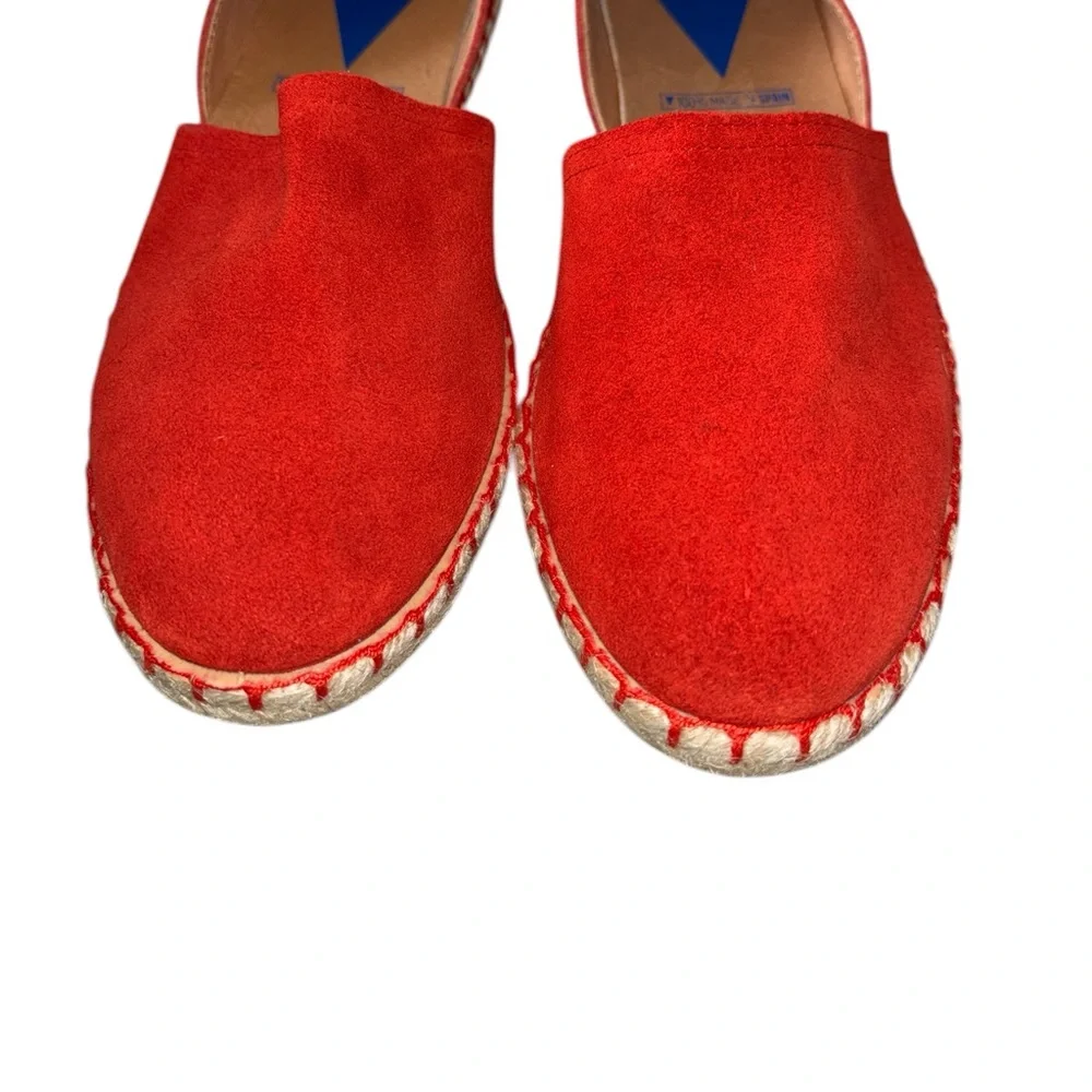 Verbenas Espadrilles Carmen Serraje Fuego Suede Flats Size 9 Red Size EU 40